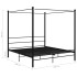 Estructura de cama con dosel metal negro 200x200