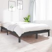 Estructura de cama de madera maciza de pino gris 200x200 cm