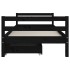 Estructura cama infantil y cajones madera pino negro 90x190