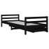 Estructura cama infantil y cajones madera pino negro 90x190