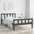 Estructura de cama madera maciza gris 100x200