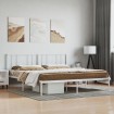 Estructura de cama de metal con cabecero blanco 193x203 cm