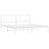 Estructura de cama de metal con cabecero blanco 193x203