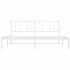 Estructura de cama de metal con cabecero blanco 193x203