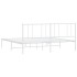 Estructura de cama de metal con cabecero blanco 193x203