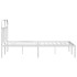 Estructura de cama de metal con cabecero blanco 183x213