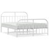 Estructura cama metal con cabecero y pie cama blanco 183x213