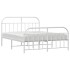 Estructura cama metal con cabecero y pie cama blanco 183x213