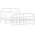 Estructura cama metal con cabecero y pie cama blanco 183x213