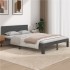 Estructura de cama madera maciza gris doble 135x190