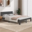 Estructura de cama madera maciza gris doble 135x190 cm