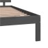 Estructura de cama madera maciza gris doble 135x190