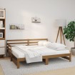 Sofá cama extraíble madera maciza pino marrón miel 2x(90x190)cm