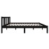 Estructura de cama doble madera maciza negra 135x190