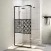 Mampara ducha accesible vidrio ESG transparente negro 90x195 cm