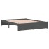 Estructura de cama madera maciza gris doble 135x190