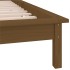 Estructura de cama con LED madera maciza marrón miel 90x200