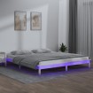 Estructura de cama con LEDs madera maciza blanca 150x200 cm