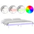 Estructura de cama con LEDs madera maciza blanca 150x200