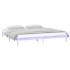 Estructura de cama con LEDs madera maciza blanca 150x200