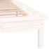 Estructura de cama con LEDs madera maciza blanca 150x200