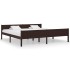 Estructura de cama madera maciza pino marrón oscuro 200x200