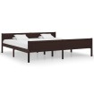 Estructura de cama madera maciza pino marrón oscuro 200x200 cm