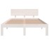 Estructura de cama doble pequeña madera maciza blanca