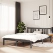 Estructura de cama madera maciza gris doble 135x190 cm