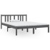 Estructura de cama madera maciza gris doble 135x190