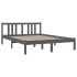 Estructura de cama madera maciza gris doble 135x190