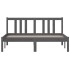 Estructura de cama madera maciza gris doble 135x190