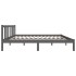 Estructura de cama madera maciza gris doble 135x190