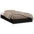 Estructura de cama doble de madera maciza negro 135x190