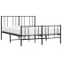 Estructura de cama cabecero y estribo metal negro 150x200