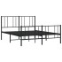 Estructura de cama cabecero y estribo metal negro 150x200