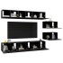 Set de muebles de TV salón 8 piezas madera contrachapada