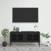 Mueble para TV de acero negro 105x35x50 cm