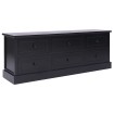 Mueble para TV madera maciza de paulownia negro 108x30x40 cm