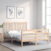 Estructura de cama con cabecero madera maciza 140x190 cm