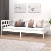 Sofá cama madera maciza de pino blanco 90x200 cm