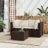 Set muebles de jardín 3 piezas y cojines ratán sintético