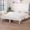 Estructura de cama madera maciza de pino blanco 135x190 cm