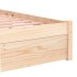 Estructura de cama madera maciza 100x200