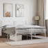 Estructura cama metal con cabecero y estribo blanco 135x190