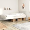 Estructura cama metal con cabecero y estribo blanco 150x200 cm