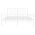 Estructura cama metal con cabecero y estribo blanco 150x200