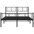 Estructura de cama cabecero y estribo metal negro 135x190