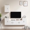 Set de muebles de TV 5 pzas madera contrachapada blanco brillo