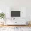 Set de muebles de TV 5 pzas madera contrachapada blanco brillo